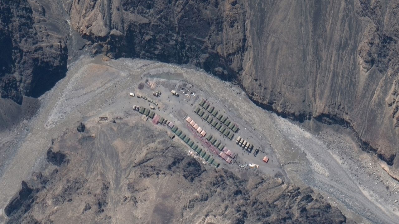 A Chinese camp in the Galwan Valley in the Aksai Chin.