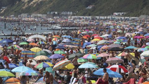 Officials in southern England declared a "major incident" over the beach crowds.