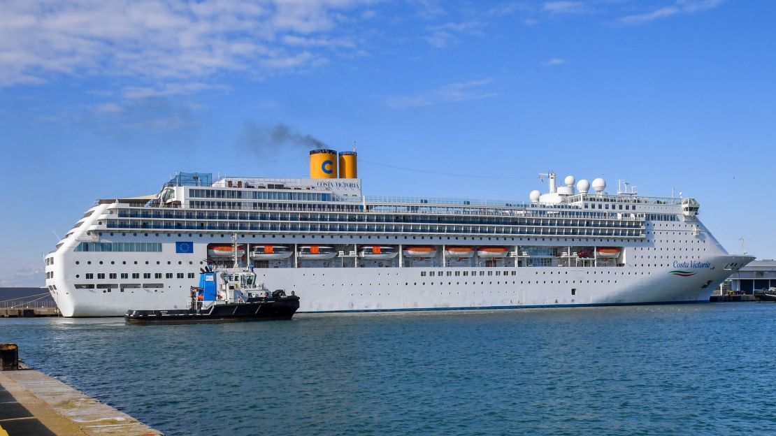 Costa Victoria at the port of Civitavecchia on March 25, 2020.