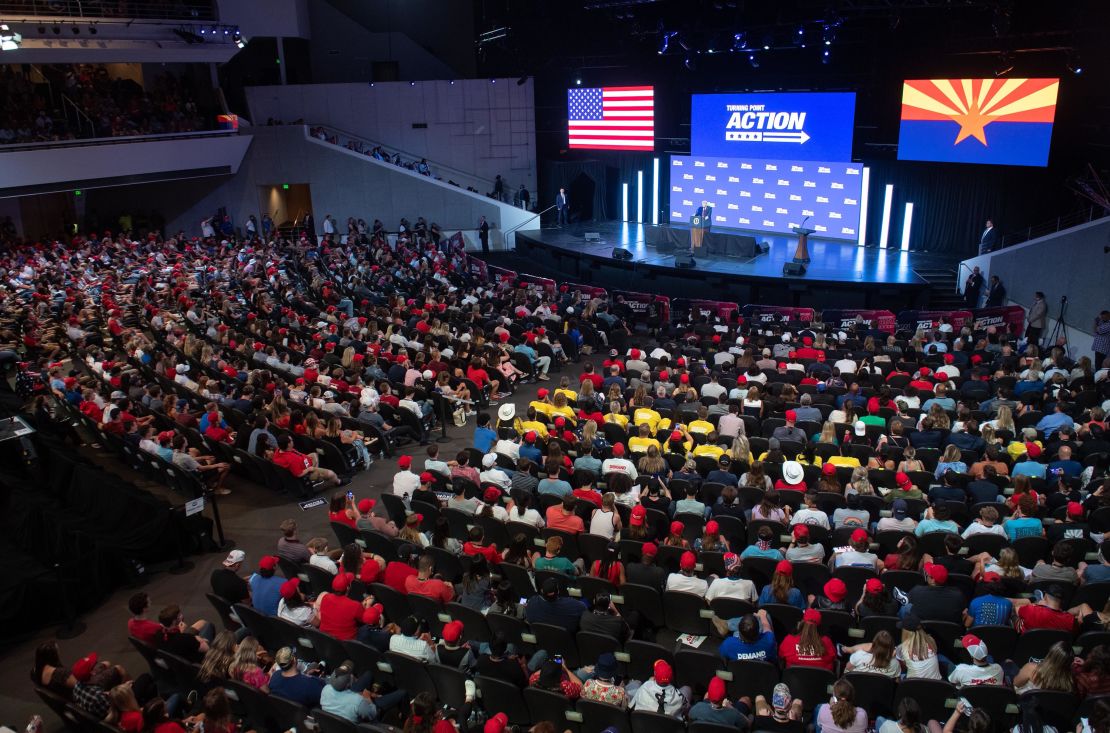 President Donald Trump speaks during a Students for Trump event at the Dream City Church in Phoenix, Tuesday, June 23.