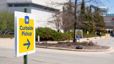 Brookfield Properties has placed signage at its malls that direct shoppers to designated areas for curbside pickups.