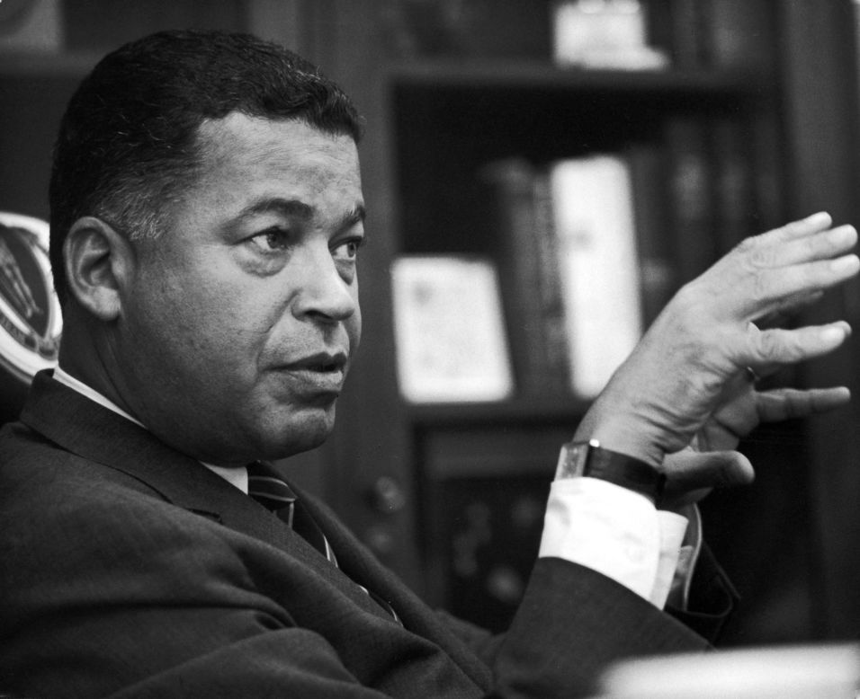 US Senator Edward Brooke of Massachusetts, the first African American elected to the Senate. 
