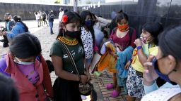 Embera-Chami indigenous people join a sit-in protest against the alleged rape of a young girl by seven soldiers, who have been arrested and are awaiting trial.