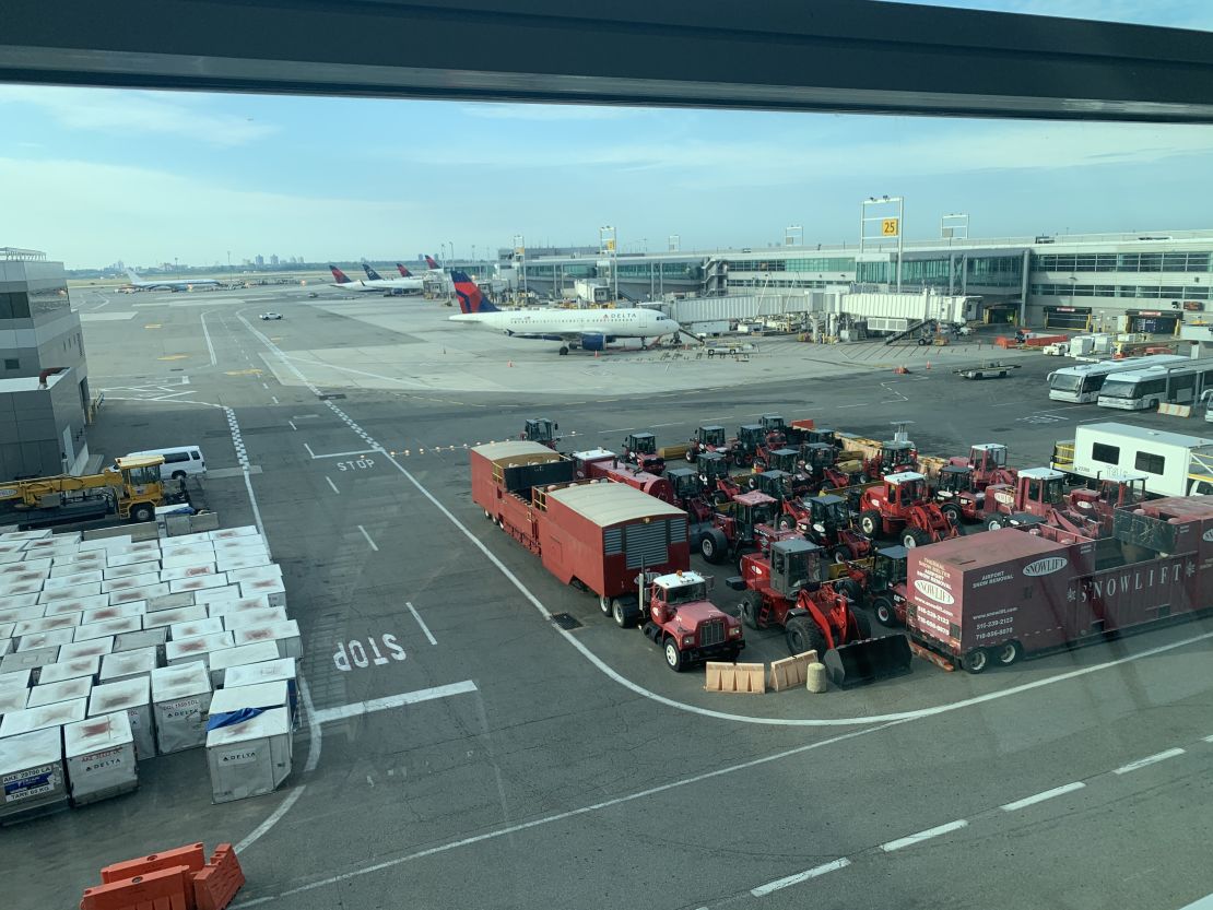 Empty gates, few planes, unused equipment: Welcome to the pandemic airport.