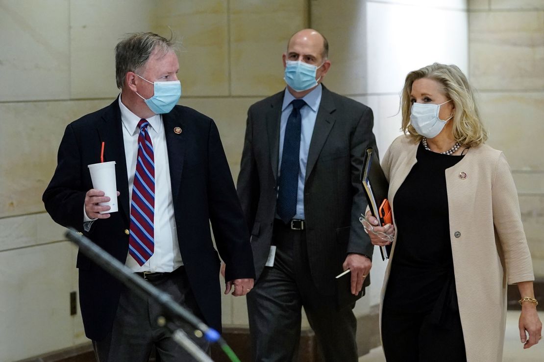 Representatives Doug Lamborn and Liz Cheney, both Republicans, wore masks to a classified House Armed Services Committee briefing on May 28. Cheney, daughter of former Vice President Dick Cheney, has also posted a photo of her father sporting a mask with the quote, "Real men wear masks."