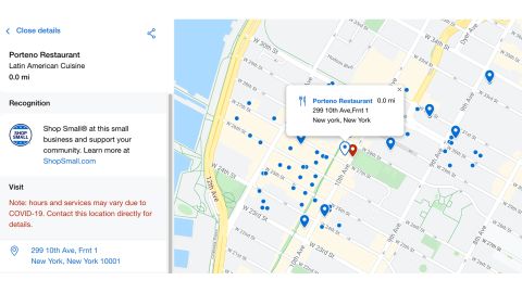 Use the Amex "Shop Small" map tool to find eligible businesses where you can use your credits.