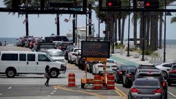 The intersection of A1A and Las Olas is seen Sunday, June 28, 2020. Broward County announced it is joining Miami-Dade County and closing beaches on the July 4 weekend. 