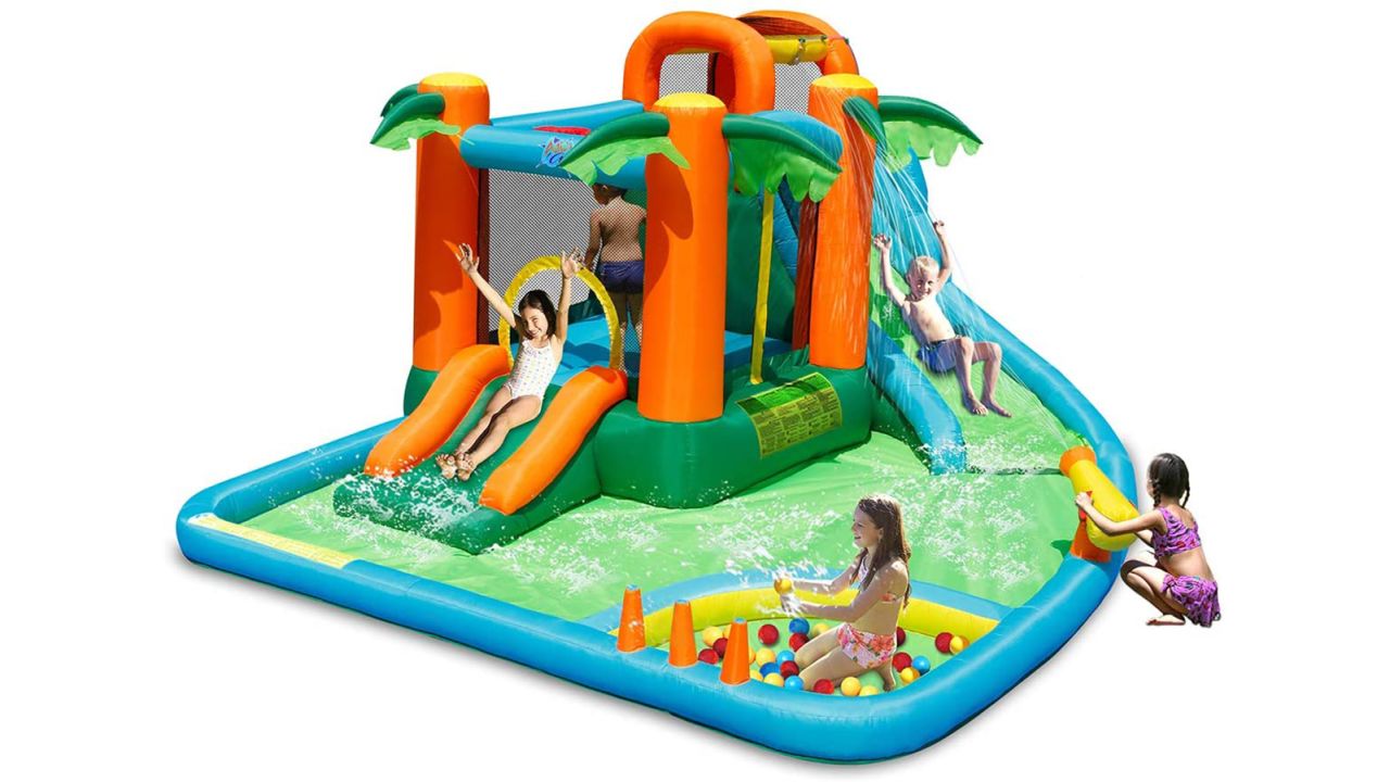 Costzon Inflatable Water Park, 7 in 1 Jungle Castle