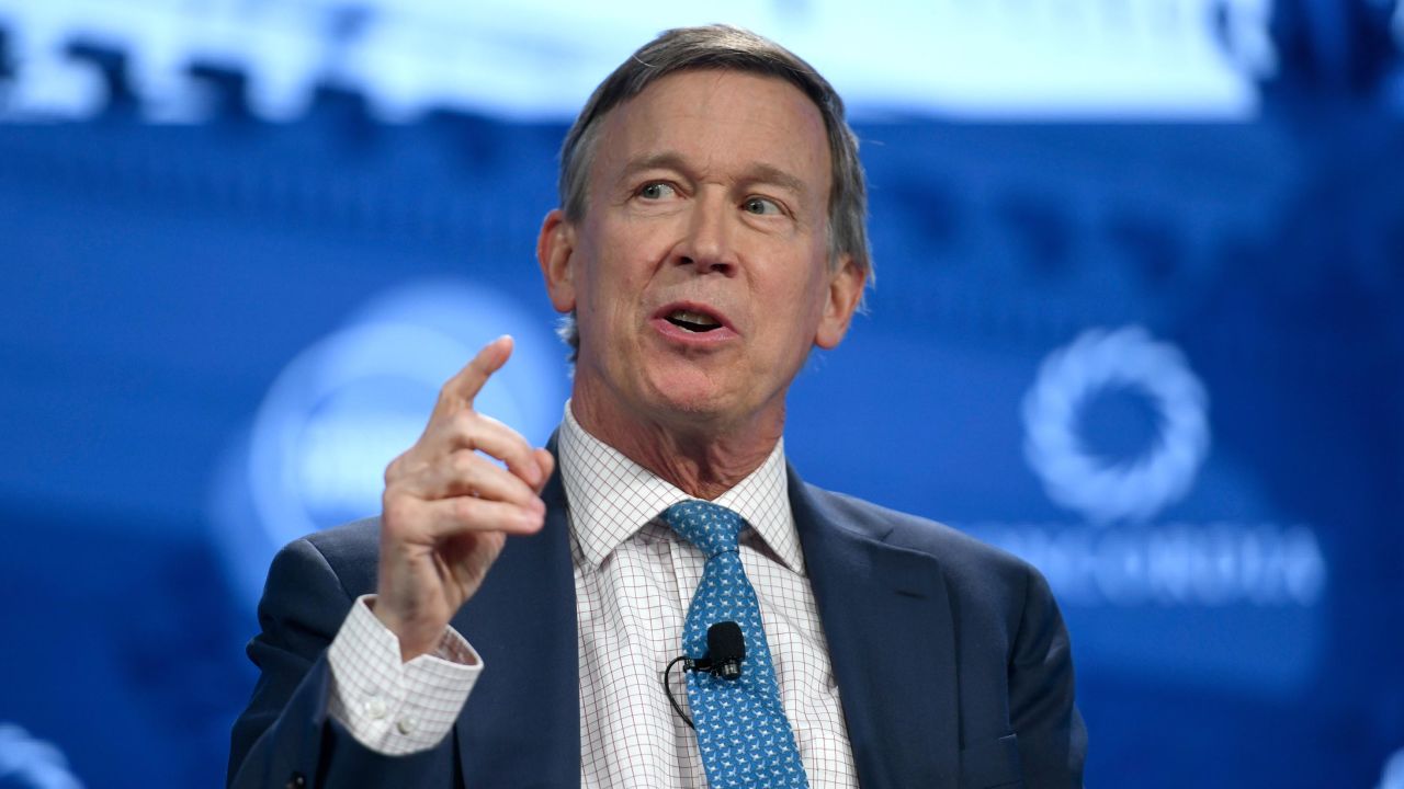 John Hickenlooper speaks onstage during the 2018 Concordia Annual Summit