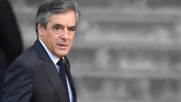 Former French Prime Minister Francois Fillon arrives to attend a church service for former French President Jacques Chirac at the Saint-Sulpice church in Paris on September 30, 2019. - Former French President Jacques Chirac died on September 26, 2019 at the age of 86.