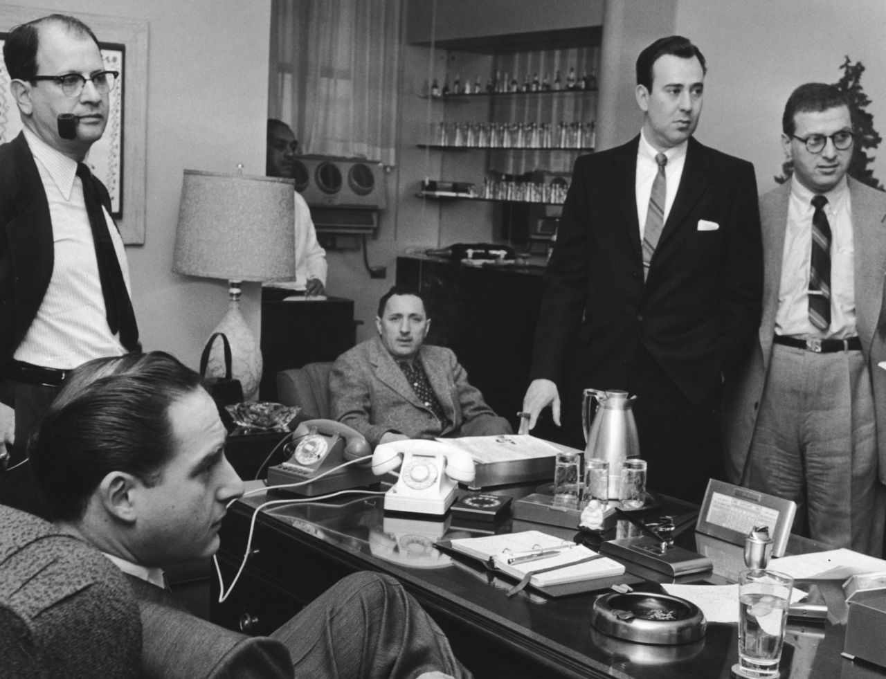 Reiner, second from right, attends a writers' meeting for "Your Show of Shows," circa 1952. Seated on the left is another of the show's stars, Sid Caesar. The show ran from 1950-54.