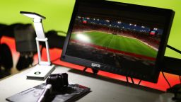 SOUTHAMPTON, ENGLAND - OCTOBER 25: A broadcast microphone is seen alongside a match day programme that has the message No Room For Racism on prior to the Premier League match between Southampton FC and Leicester City at St Mary's Stadium on October 25, 2019 in Southampton, United Kingdom. (Photo by Naomi Baker/Getty Images)