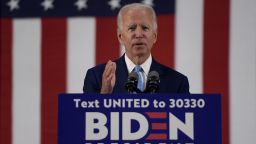 US Democratic presidential candidate Joe Biden speaks on June 30, 2020, in Wilmington, Delaware.