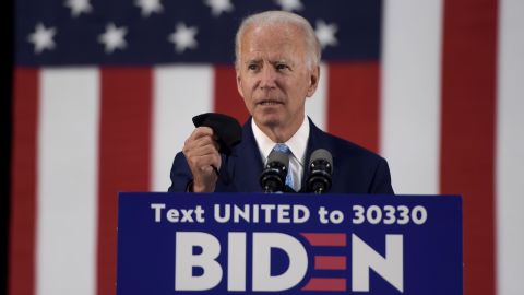 US Democratic presidential candidate Joe Biden speaks on June 30, 2020, in Wilmington, Delaware.
