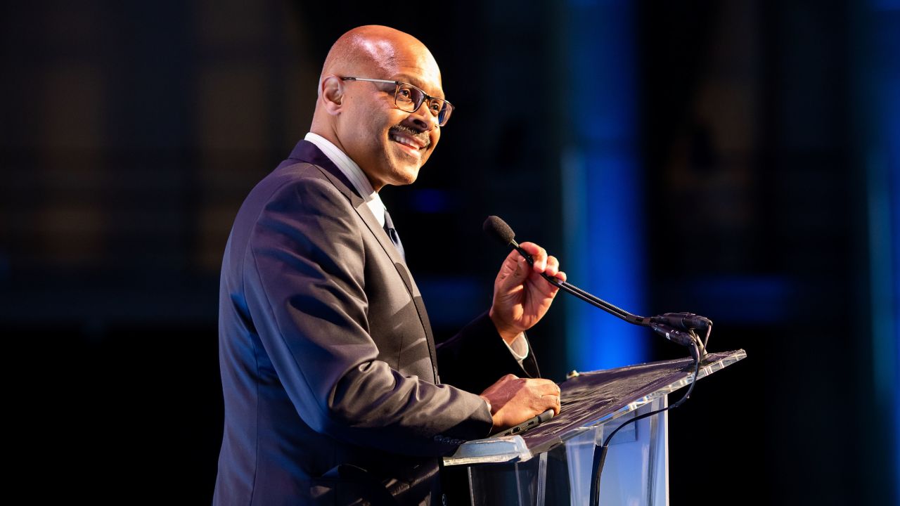 Maurice Jones, CEO and President of the Local Initiatives Support Corporation (LISC), speaking at LISC's 40th anniversary event in 2019. 