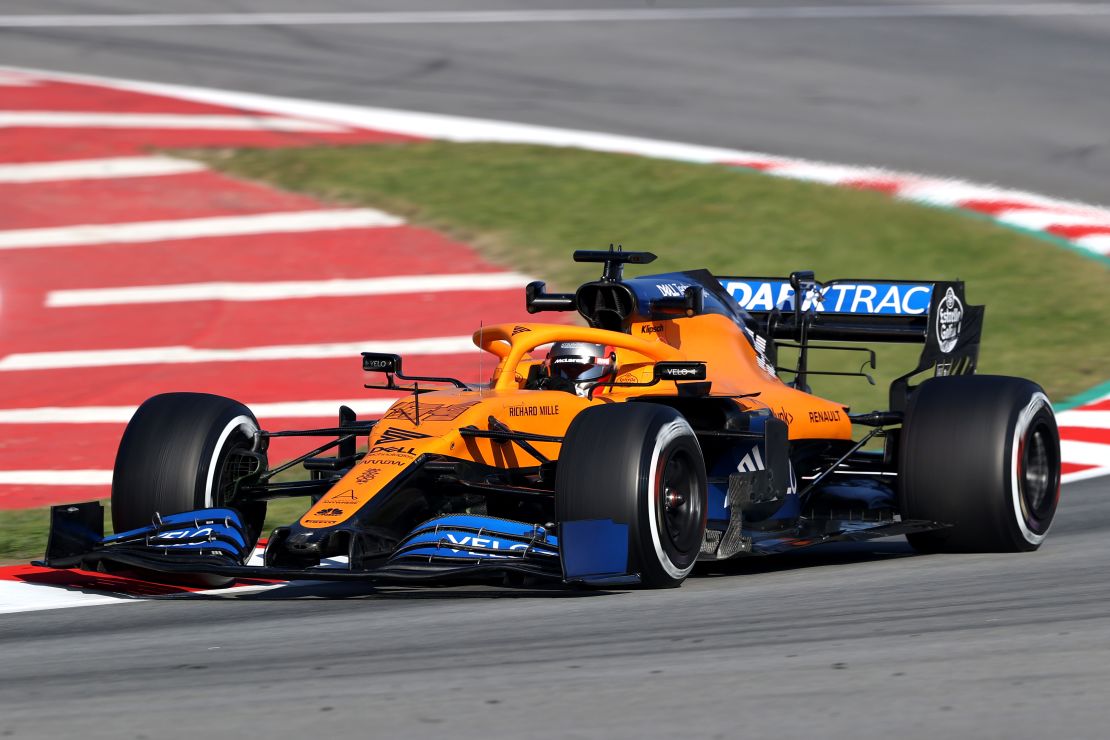 Sainz drives for McLaren during day three of F1 Winter Testing in Barcelona.