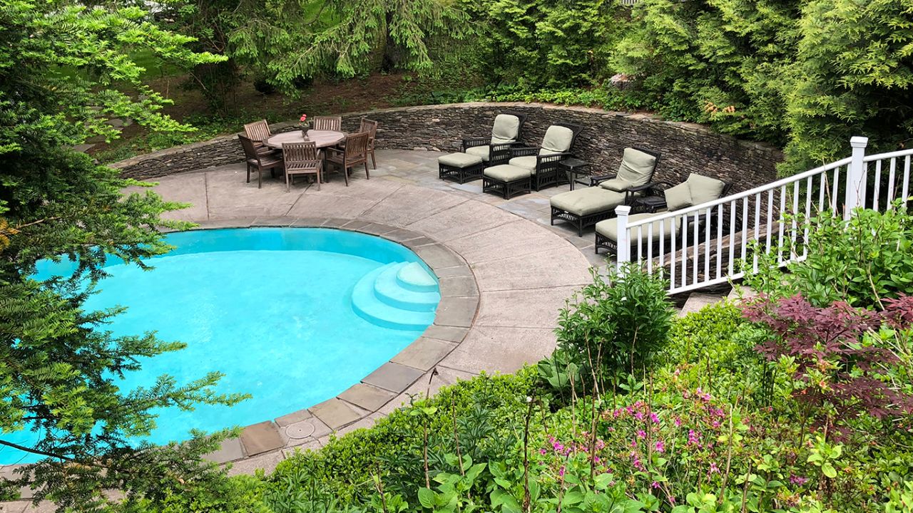 The pool at the Stillman's new house in Connecticut.