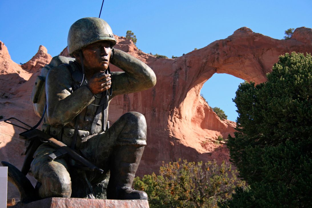 The Navajo Code Talkers monument at Window Rock, Arizona.