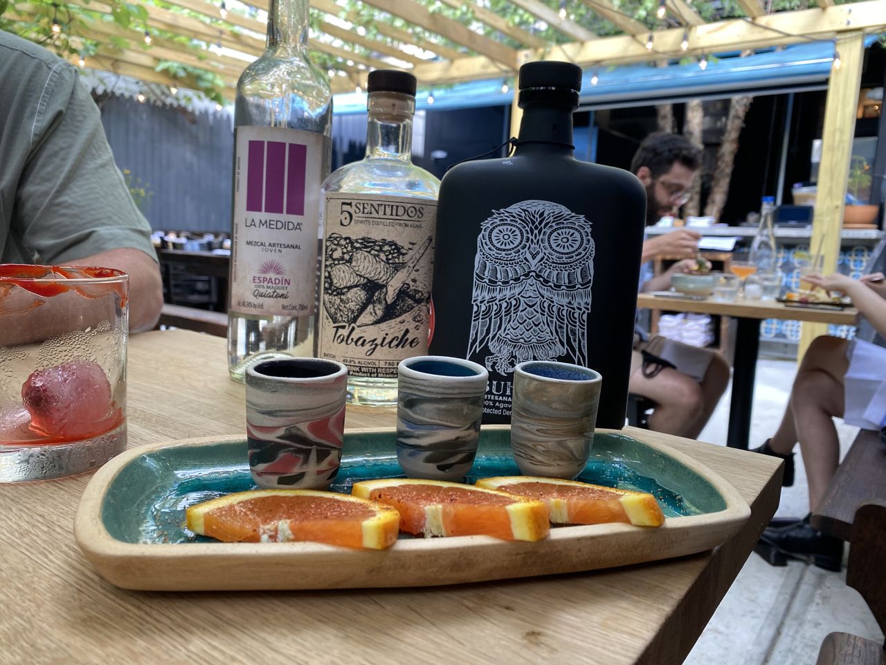 Claro's mezcal selection is impressive, and a flight is a good way to get acquainted with the spirit.