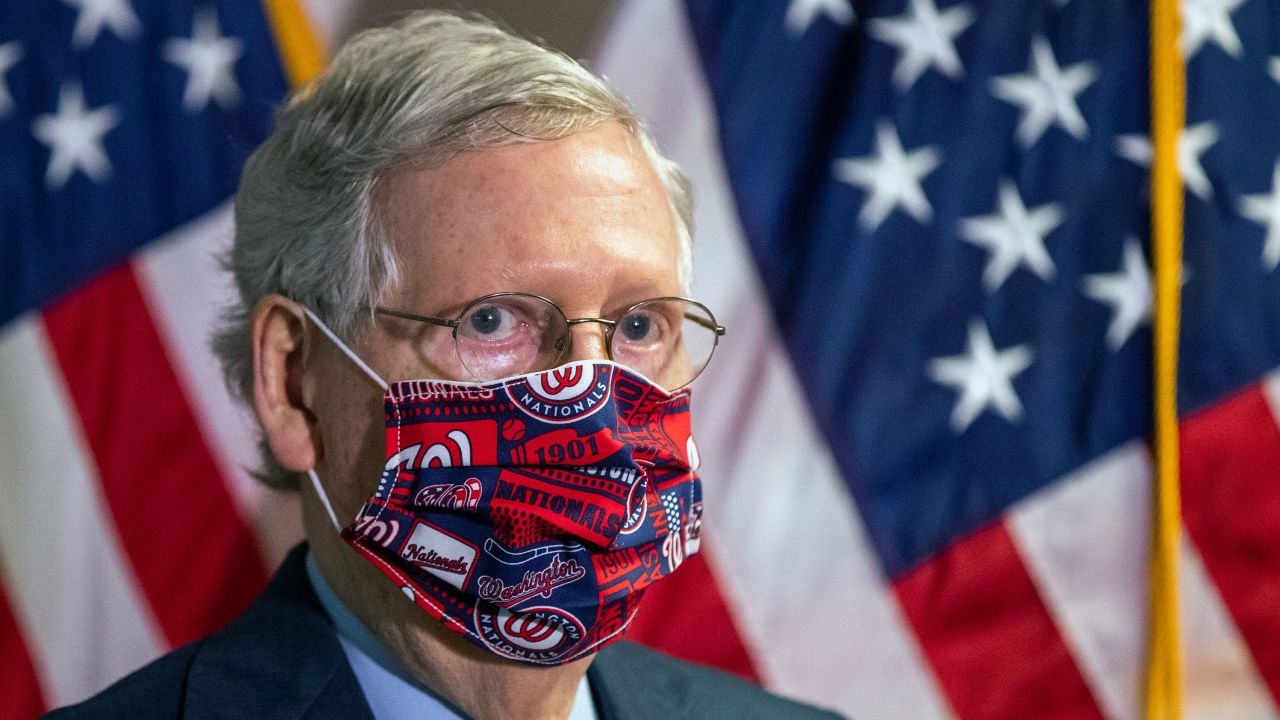 Senate Majority Leader Mitch McConnell, R-Ky., listens to questions during a news conference following a GOP policy meeting on Capitol Hill, Tuesday, June 30, 2020, in Washington.