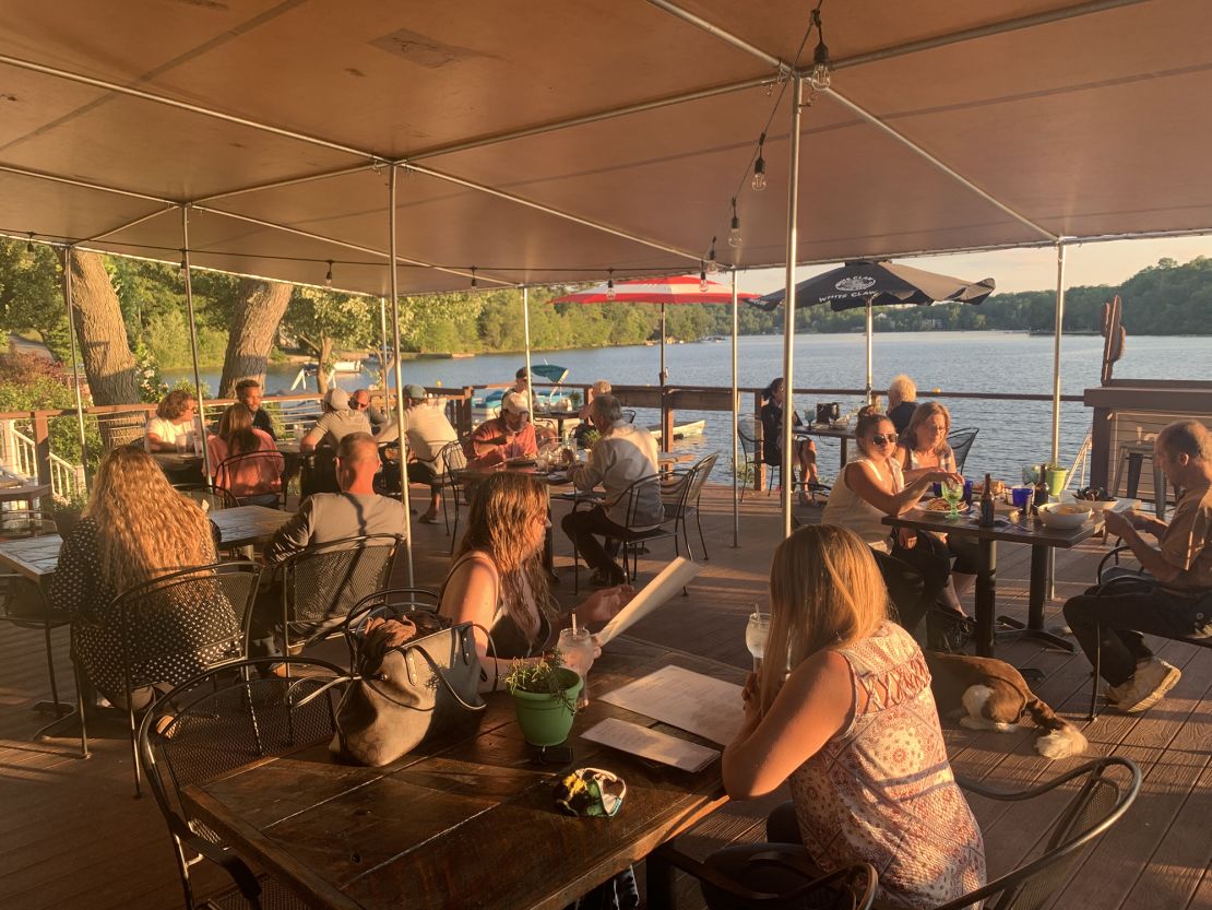 Barrio KItchen in the Catskills overlooks Kauneonga Lake.