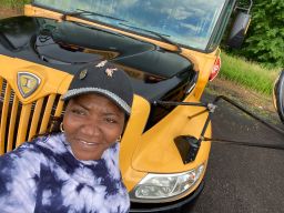 Bus driver Carleth Hnatiuk is concerned about how well students will follow social distancing guidelines this fall.