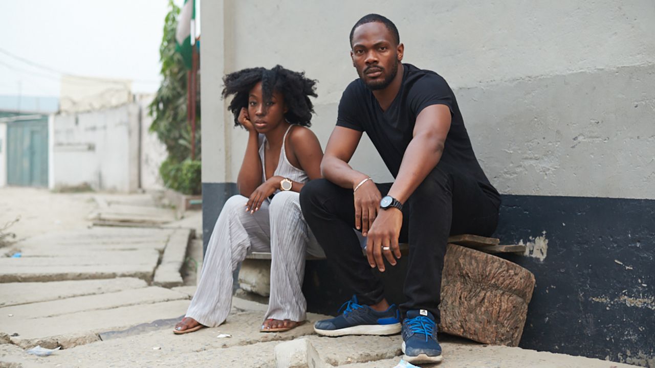 Beverly Naya and 'Skin' director Etim Effiong on the set of the documentary.