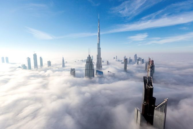 Photographer Jumana Jolie specializes in images of cities from above, such as this shot of Dubai in the clouds, taken from a helicopter. <strong>Scroll through to see more incredible shots of Dubai from the sky.</strong>