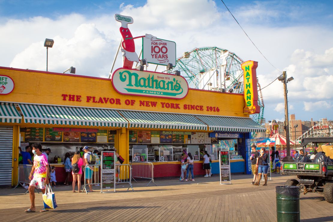 Every year on the 4th of July, Nathan's has a hot dog eating contest.