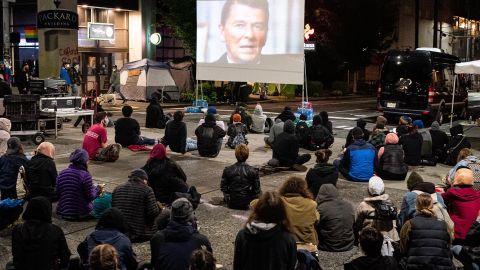 People watch a screening of "13th," a documentary film by director Ava DuVernay, on June 9 in the CHOP.