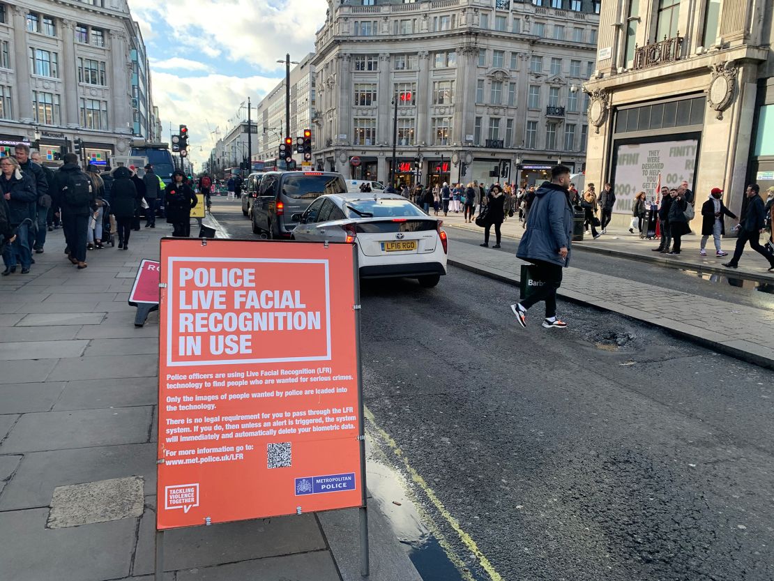 London's Metropolitan Police alert passersby to the use of live facial recognition technology in late February.