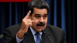 Venezuelan President Nicolas Maduro speaks during a press conference with international media correspondents following his recent trip to China, at the Miraflores Presidential Palace in Caracas, on September 18, 2018. (Photo by FEDERICO PARRA / AFP)        (Photo credit should read FEDERICO PARRA/AFP via Getty Images)