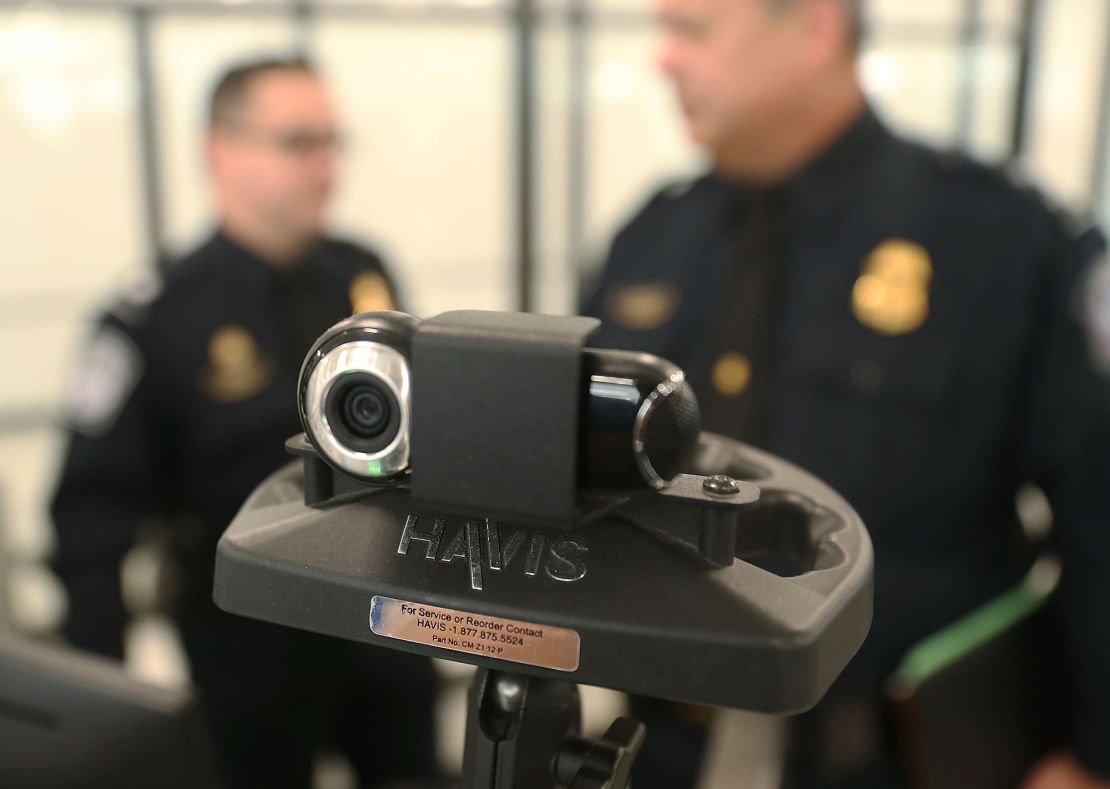 A facial recognition device used by US authorities at Miami International Airport to screen travelers entering the United States.