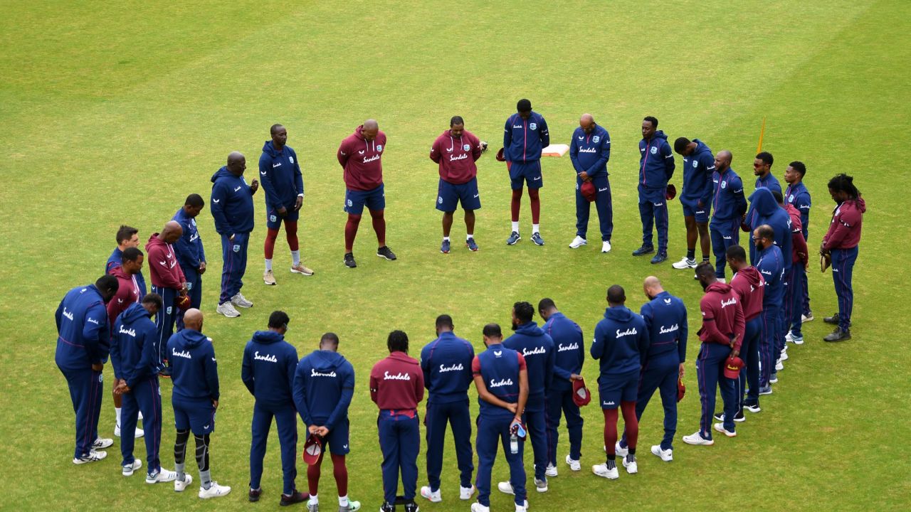 The West Indies team observed a minutes silence in memory of Weekes today.
