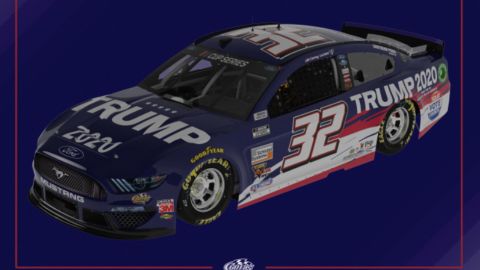Driver Corey LaJoie will be driving the No. 32 Ford car with "Trump 2020" painted on it.