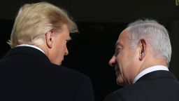WASHINGTON, DC - JANUARY 27: U.S. President Donald Trump (L) welcomes Israeli Prime Minister Benjamin Netanyahu at the White House on January 27, 2020 in Washington, DC. President Trump said tomorrow he will announce the administration's much-anticipated plan to resolve the Israeli-Palestinian conflict. (Photo by Mark Wilson/Getty Images)