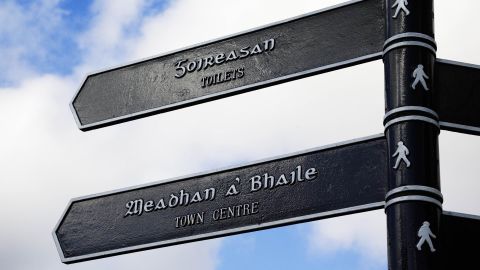 A bilingual sign on Stornoway, the main town in the Western Isles.
