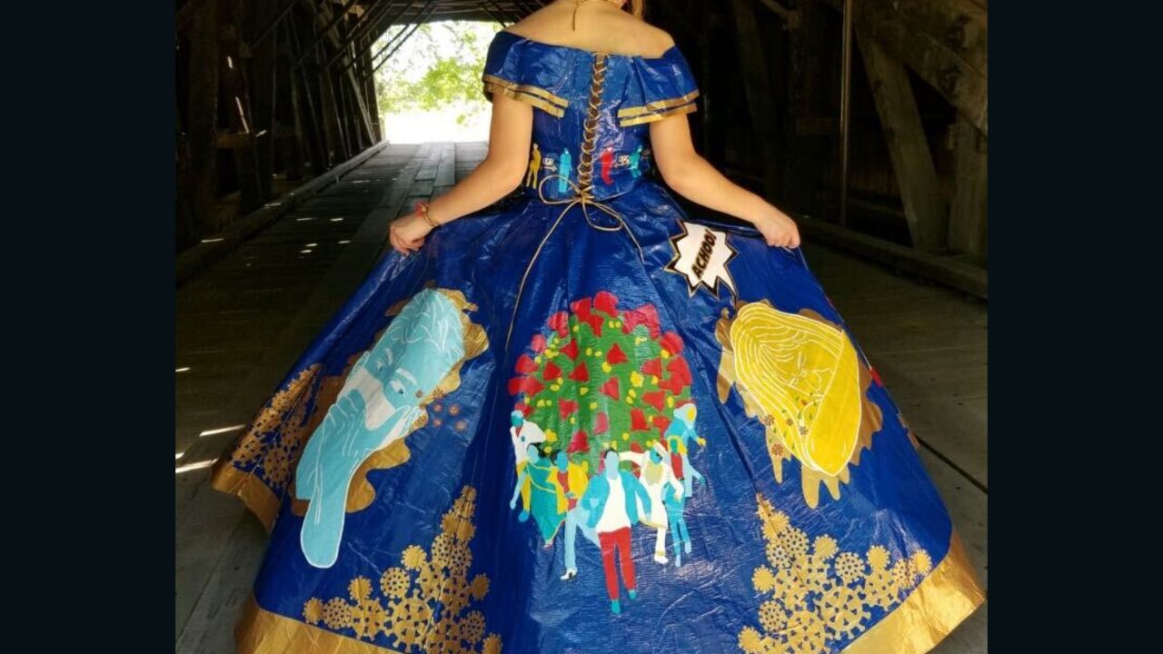 Illinois teen Peyton Manker made this dress out of duct tape for a scholarship competition.