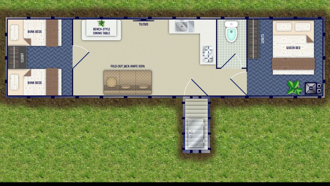 A floor plan of one of Rising S' bunkers.