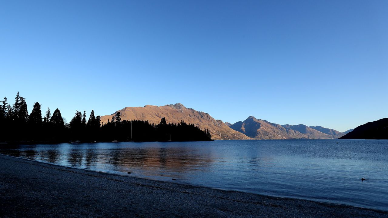 A general view of the lake front on June 25, 2020 in Queenstown, New Zealand.