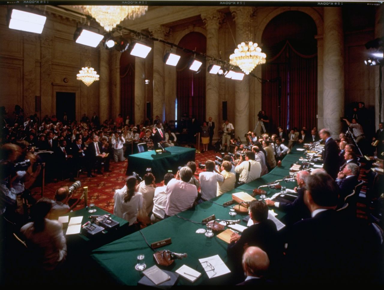 Thomas faces a Senate committee on the first day of his confirmation hearings.