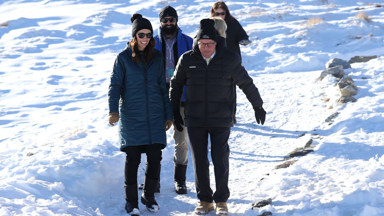 Prime Minister Jacinda Ardern during a visit to Cardrona Alpine Resort on June 26, 2020 in Cardrona, New Zealand, as the town's ski season opened to the public.