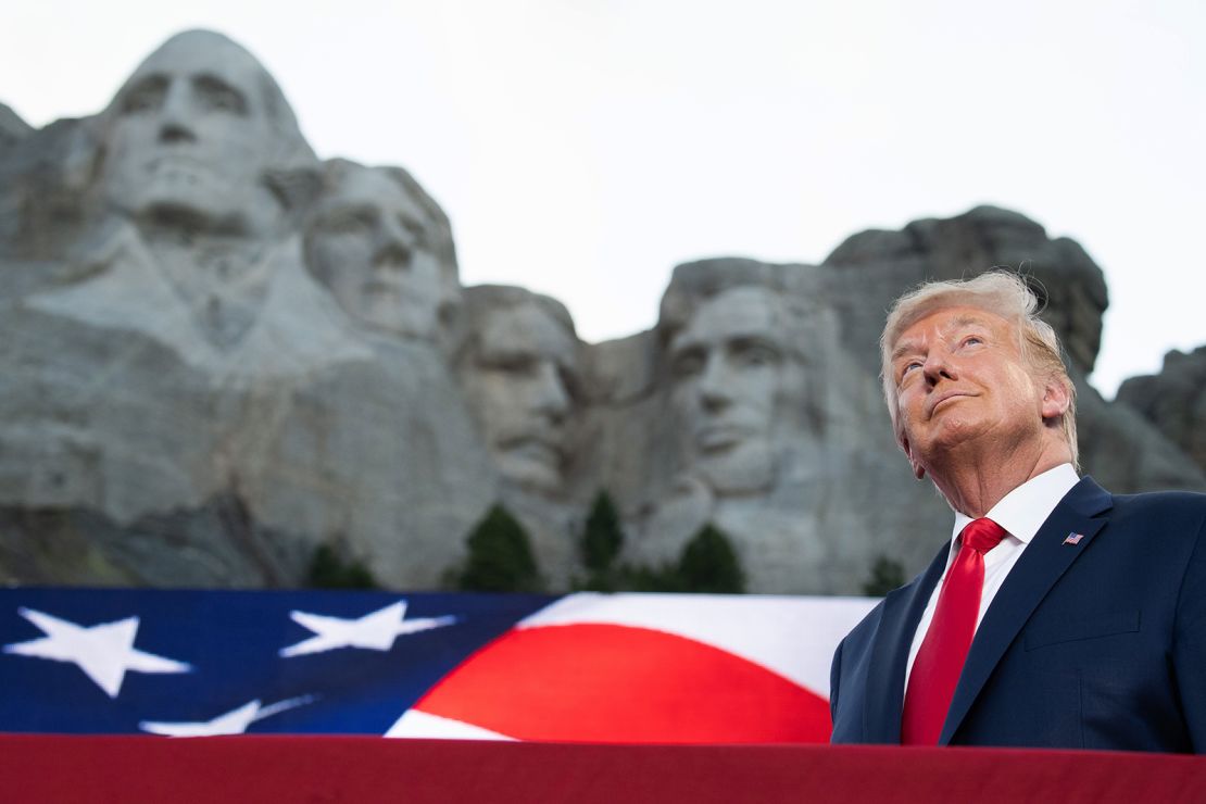 US President Donald Trump arrives for the Independence Day events at Mount Rushmore National Memorial in Keystone, South Dakota, July 3, 2020. (Photo by SAUL LOEB / AFP) (Photo by SAUL LOEB/AFP via Getty Images)