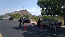 Photos posted by the the public security secretariat in Mexico's Sonora state show checkpoints set up to "avoid tourists and visitors entering."