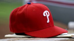 MILWAUKEE, WI - APRIL 24:  A Philadelphia Phillies baseball hat sits in the dugout during the game against the Milwaukee Brewers at Miller Park on April 24, 2016 in Milwaukee, Wisconsin. (Photo by Dylan Buell/Getty Images) *** Local Caption ***