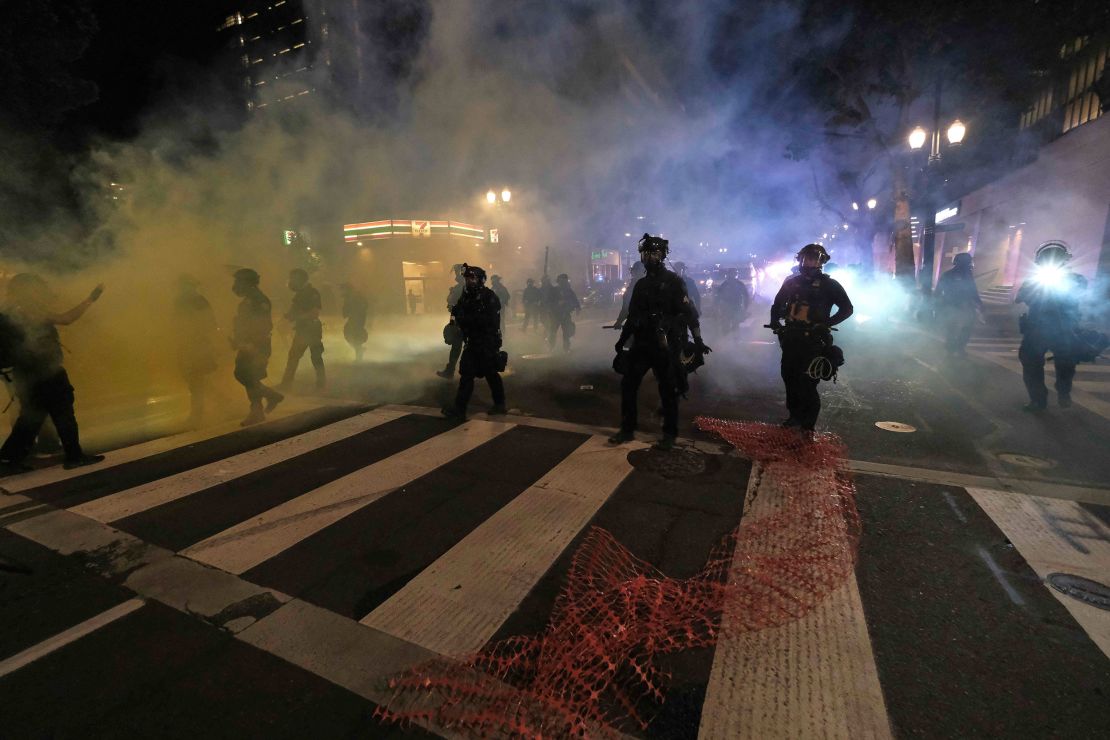 Several officers were injured by foreworks that exploded on or near them, police say