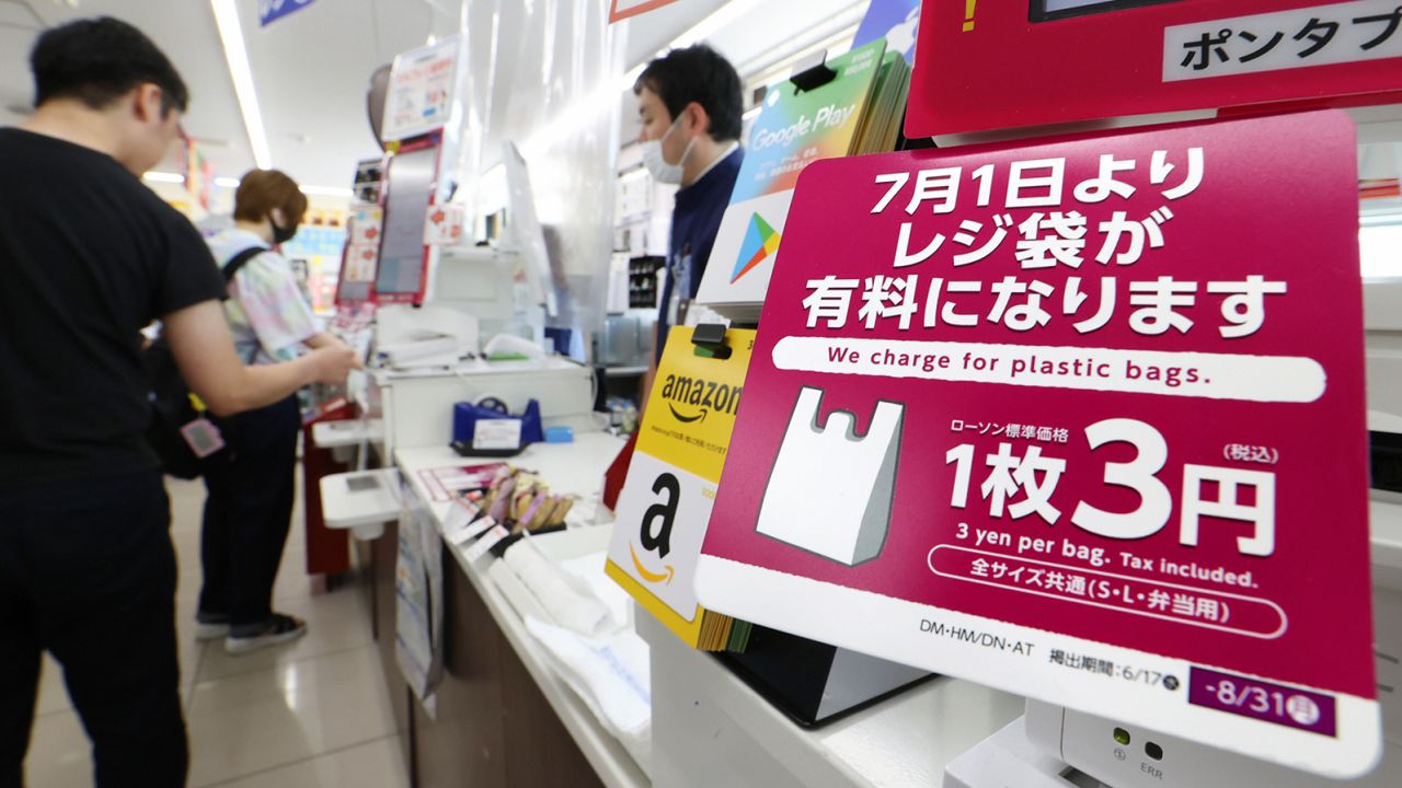 On July 1, 2020, supermarkets, department stores and major convenience stores in Japan started charging a fee for plastic bags.