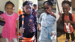 Four child victims of gun violence in the US over the holiday weekend pictured from left: Natalie Wallace, Davon McNeal, Secoriea Turner, and Royta De'Marco Giles

