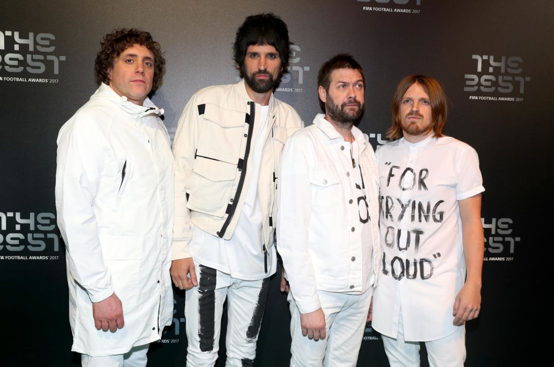 (Left to right) Kasabian members Ian Matthews, Serge Pizzorno, Tom Meighan and Chris Edwards, pictured at the Best FIFA Football Awards 2017 in London.