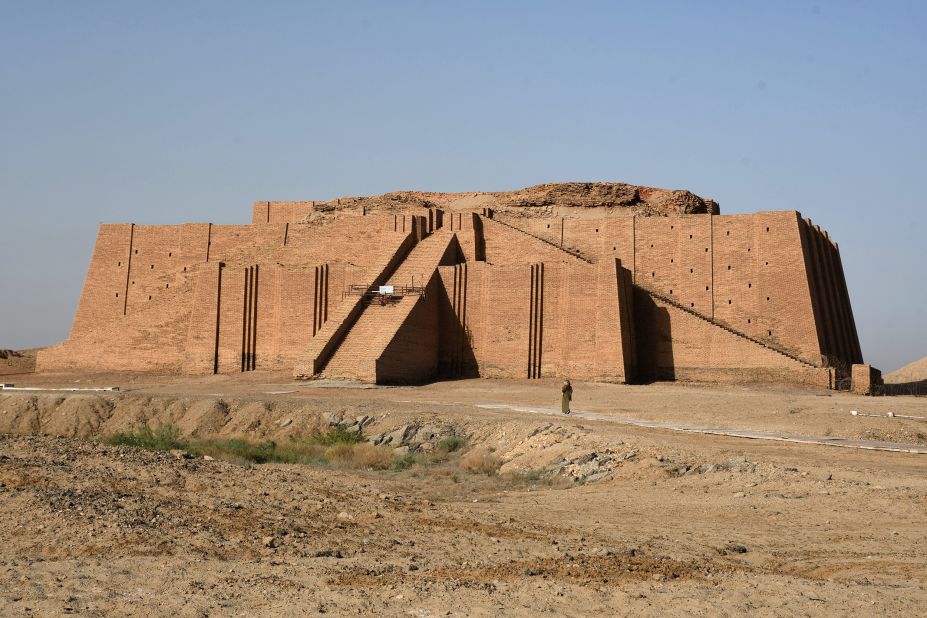 Standing for over 4,000 years, the Ziggurat of Ur was built around <a href="https://www.metmuseum.org/toah/hd/zigg/hd_zigg.htm" target="_blank" target="_blank">2100 BCE</a> and uses both baked and <a href="https://www.britannica.com/technology/ziggurat" target="_blank" target="_blank">unbaked mud bricks</a>. It's one of the best-preserved buildings from the time. The pyramid-like structure has a flat top for a temple or fort, which unfortunately hasn't survived.